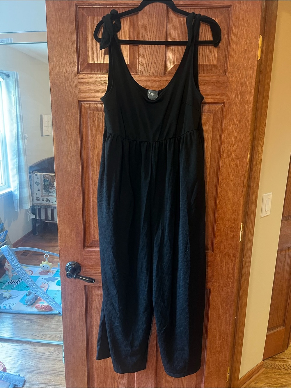 Black Tie-Strap Jumpsuit